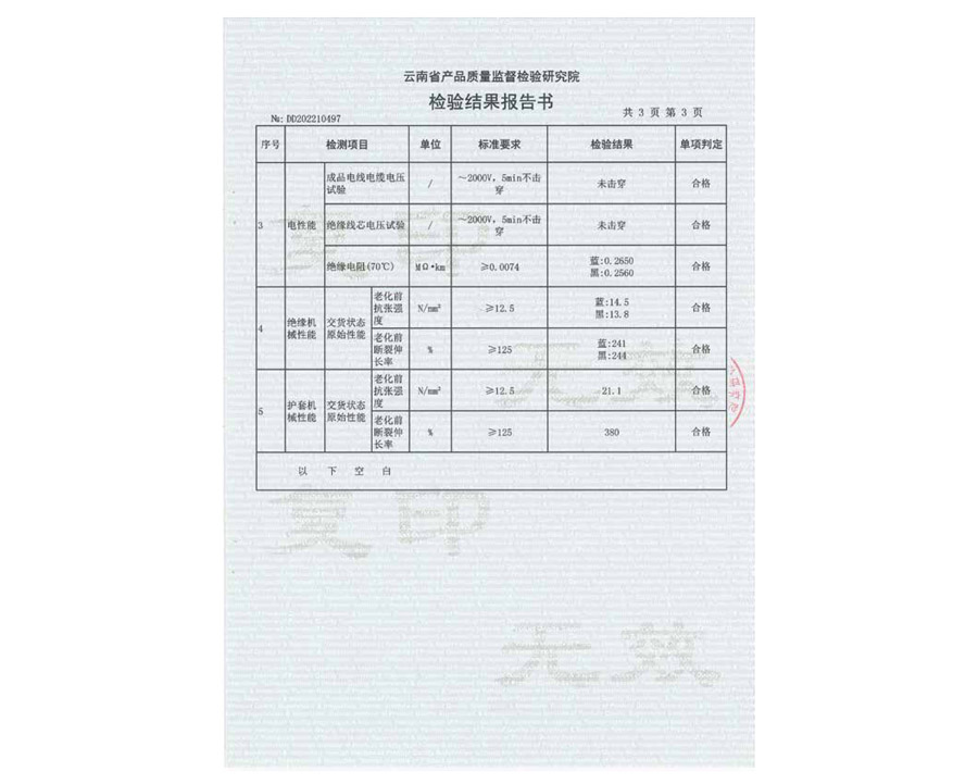 檢驗結果報告書