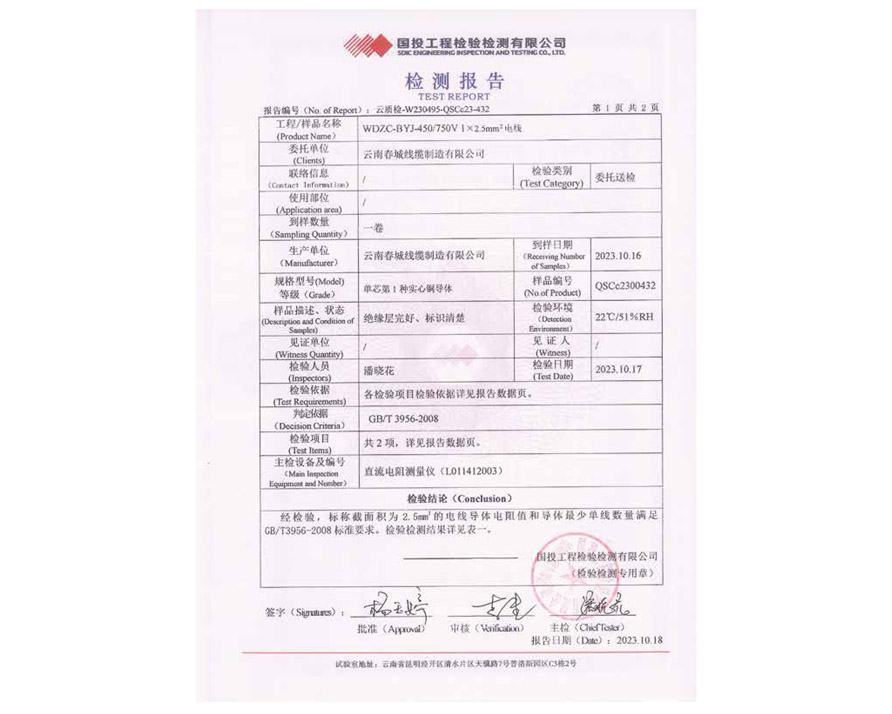 檢測報告