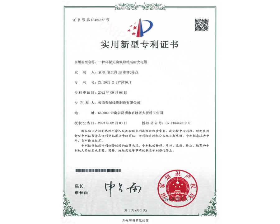 實(shí)用新型專(zhuān)利證書(shū)