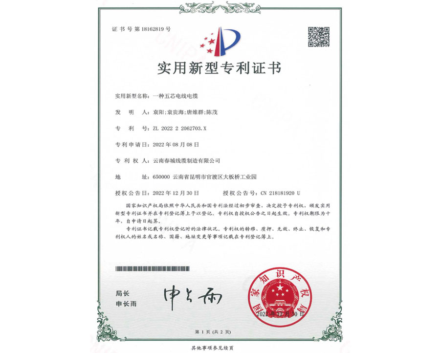 實(shí)用新型專(zhuān)利證書(shū)